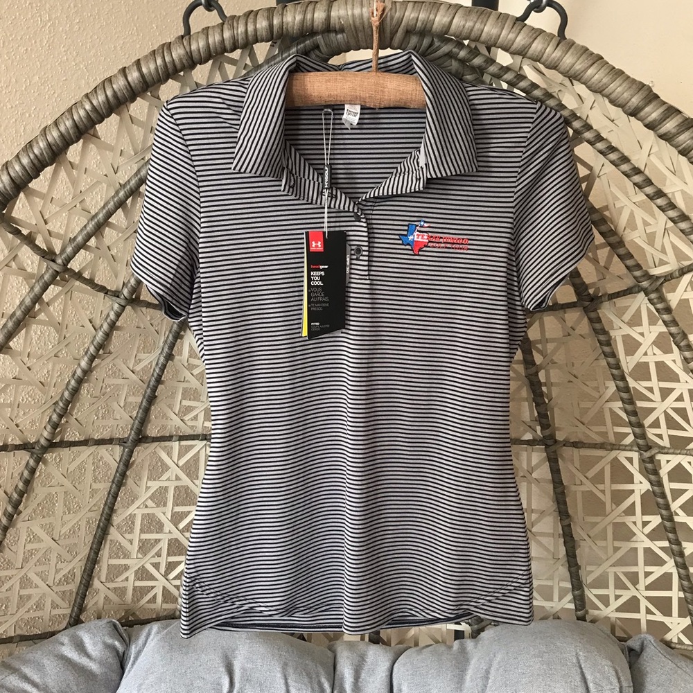🔥Under Amour Stripe Collar Short Sleeve Top